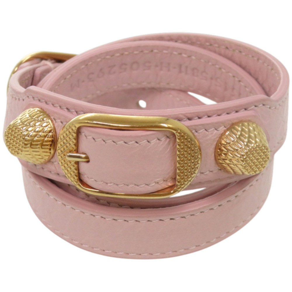 BALENCIAGA Pink Leather Charm Bracelet